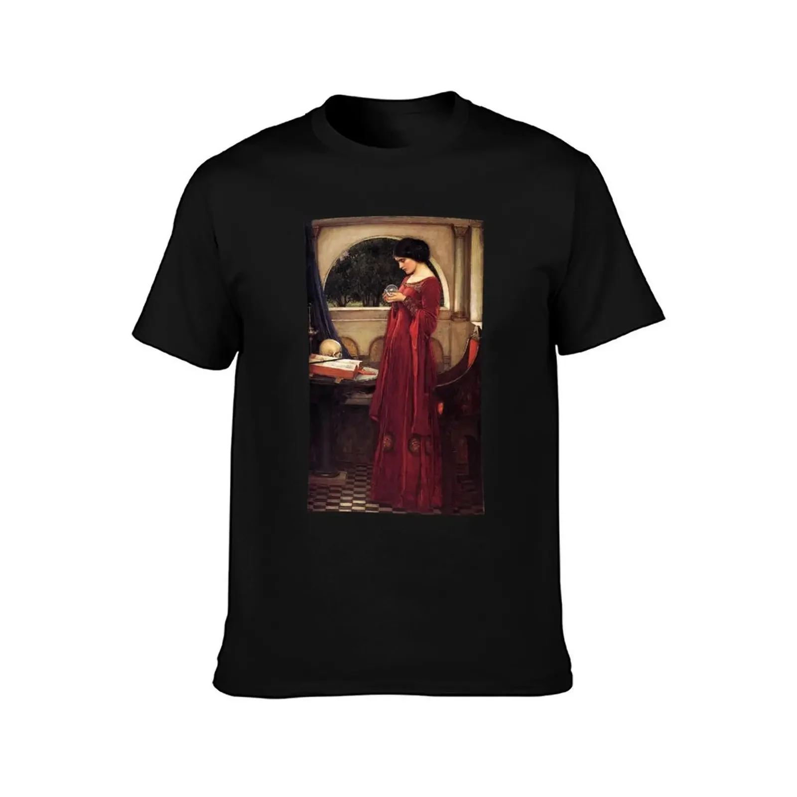 HD. The Crystal Ball ,by John William Waterhouse T-Shirt cotton graphic tees man t shirt T-shirt men