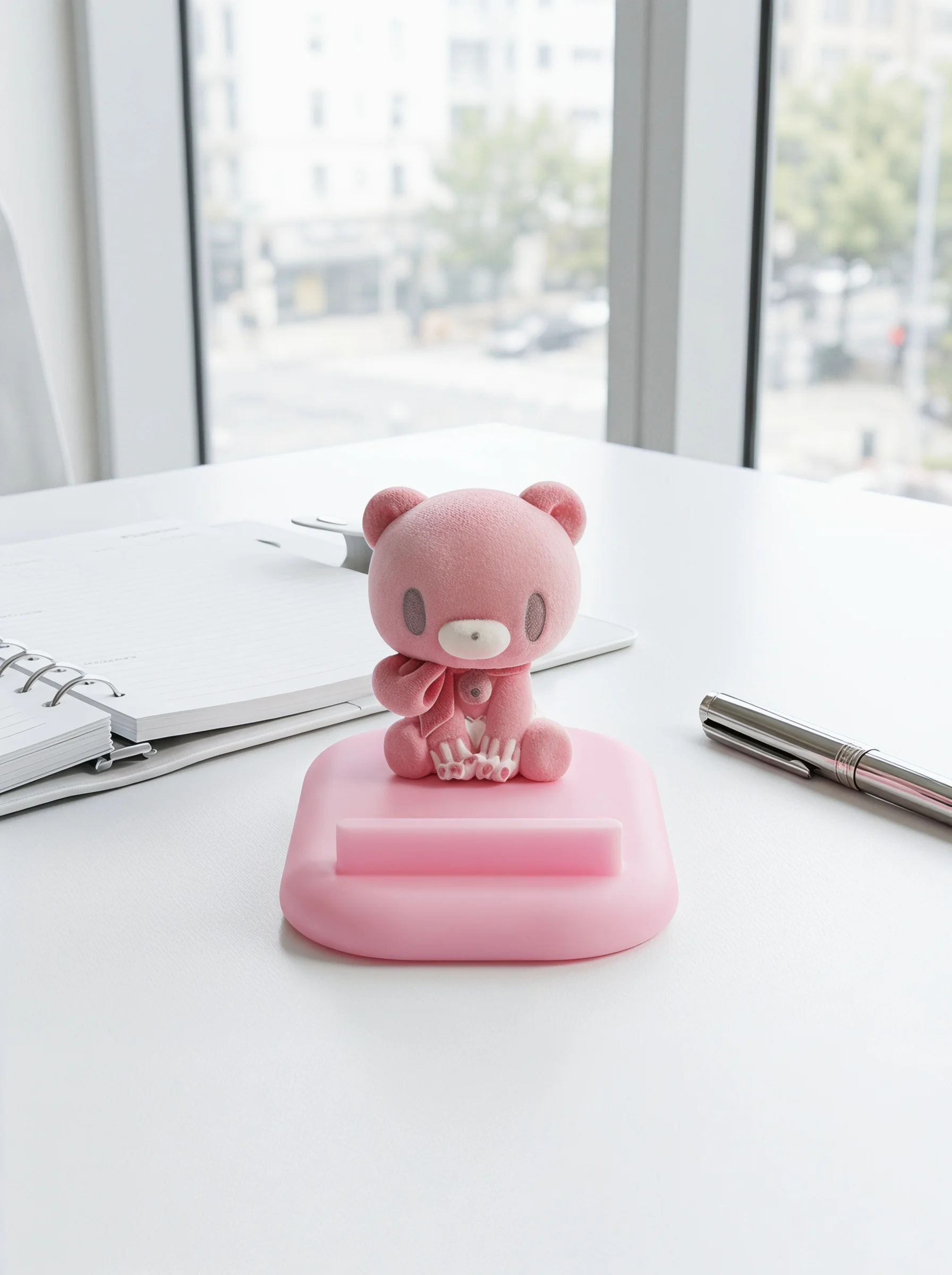 

Pink Bear Phone Holder Desktop Universal Smartphone Stand Kawaii Cartoon Bear Tablet Support Office Home Decor Gift