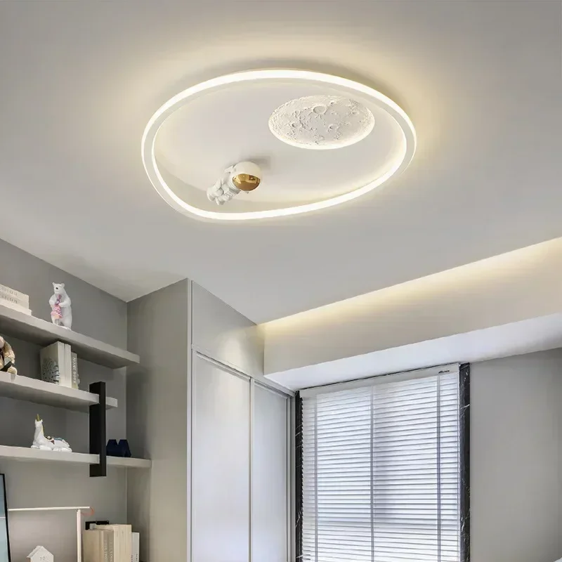 Imagem -02 - Sanyha-nordic Space Star Ceiling Light Quarto de Crianças Quarto Eletrodomésticos Decoração Macio Proteção para os Olhos Pendurado