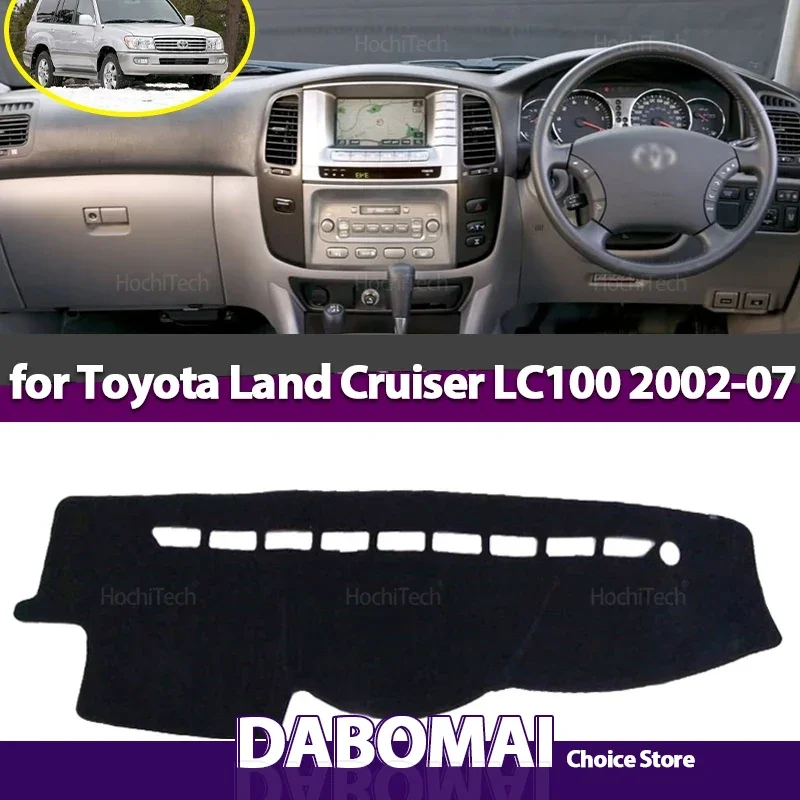 Auto-Armaturenbrett-Abdeckung, vermeiden Sie Lichtpolster, Instrumententafel-Matte, Teppiche für Toyota Land Cruiser LC100 2002 2003 2004 2005 2006 2007