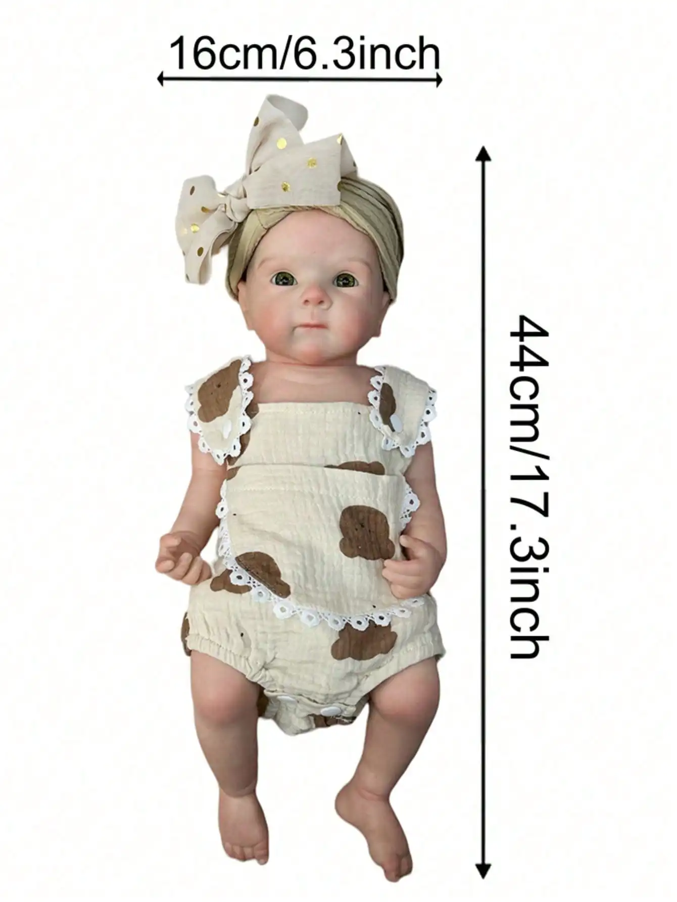 لعبة دمية لحديثي الولادة من السيليكون بالكامل مقاس 18 بوصة من Saskia مصنوعة يدويًا من بيبي ذات ملمس ناعم