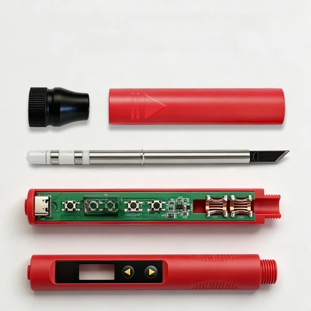 USB Powered Soldering Iron 65W Lightweight Design Adjustable Temp Range 60-480C Digital Display for Travel Use
