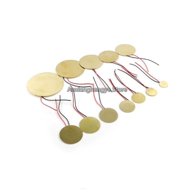 10pcs Buzzer with wire and piezoelectric ceramic sheet Diameter 12 15 18 20 23 25 27 30 31 35 41 50mm Welding wire copper sheet
