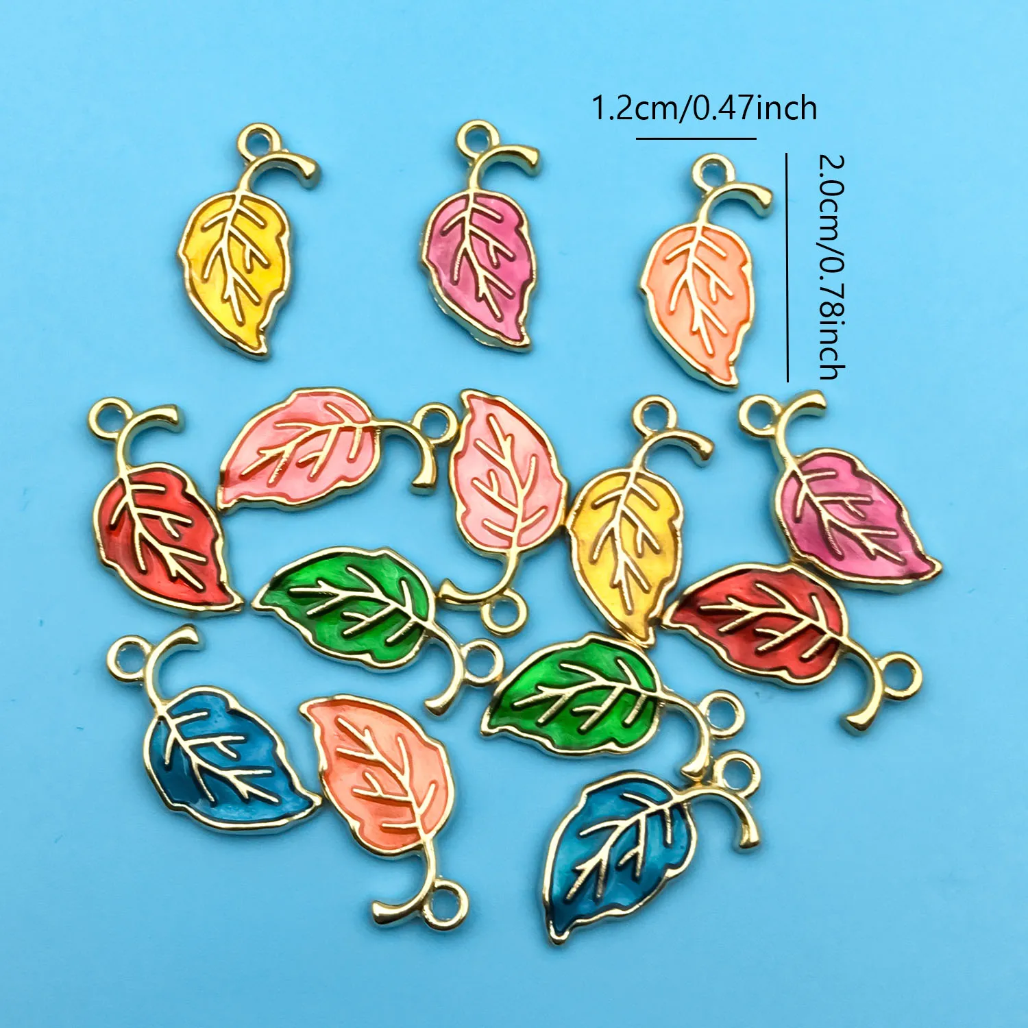 10/14pcs Enamel Leaf Pendant Colorful Leaf Charms For Jewelry Making Findings Crafting Accessory For DIY Necklace Bracelet