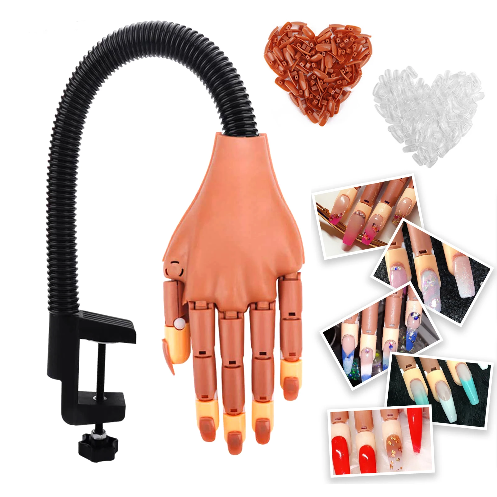 

Nail Hands Practice Nail Art Adjustable Training Hand Display Tool Flexible & Soft Manicure Hand Nail Supplies for Professionals