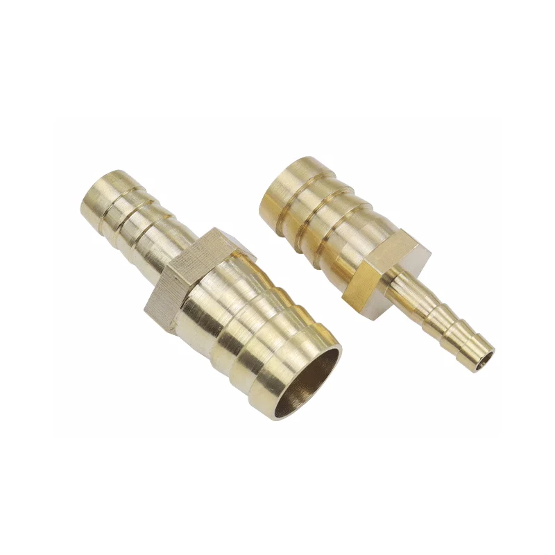 5PCS Hose Barb Pagoda Straight Equal Reducing 4 6 8 10 12 14 16mm Reducer Adapter Brass Pipe Fitting for Water Gas Oil