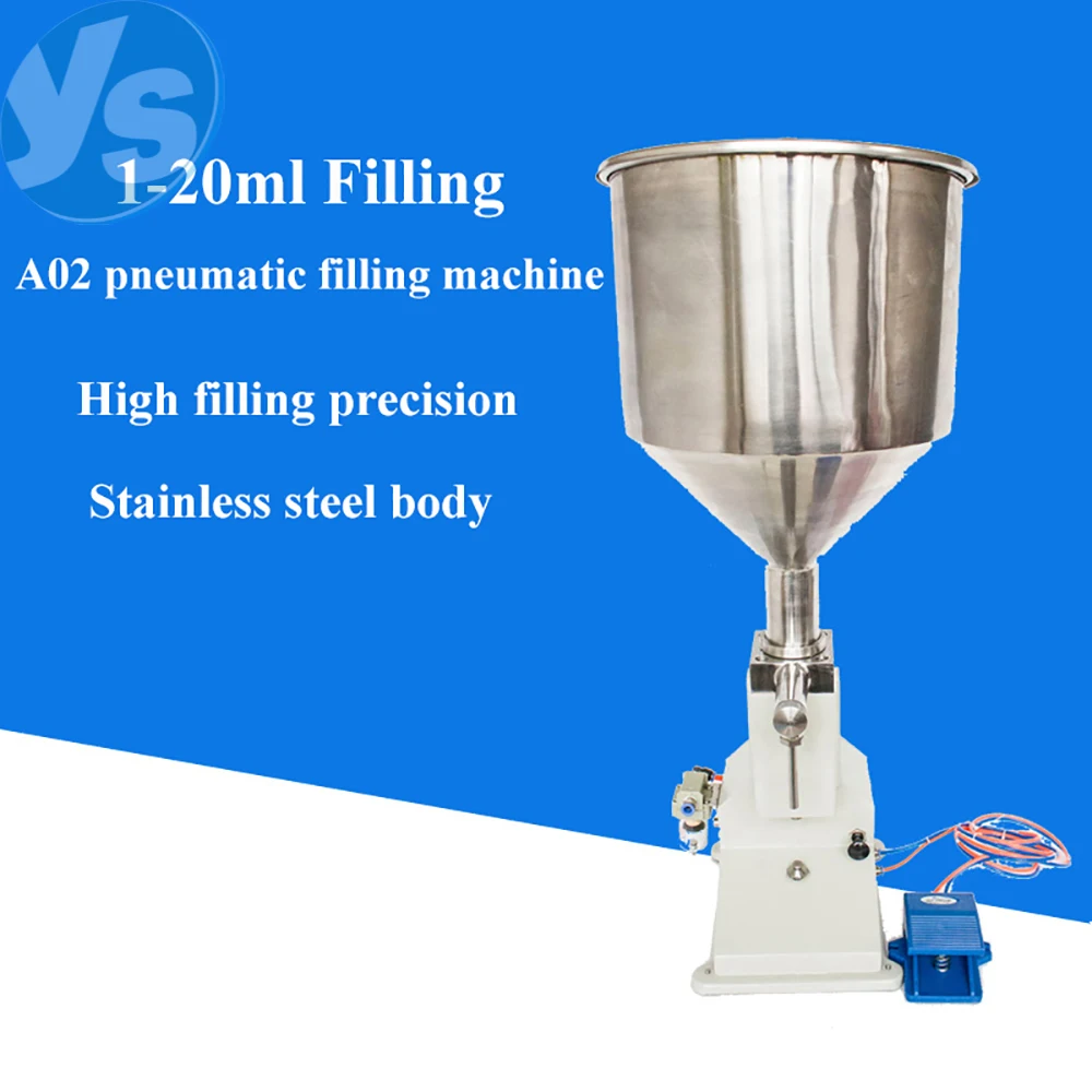Pneumatic/Manual Paste Liquid Filling Machine Bottle Liquid Filler with Pedal for Water Juice Cosmetic Milk