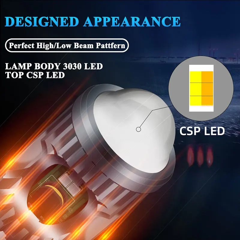1PC CSP 10000Lm H4 LED Moto H6 BA20D P15D LED Motorcycle Headlight Bulbs White Yellow Hi Lo Beam Lens Motorbike Lamp Fog Lights