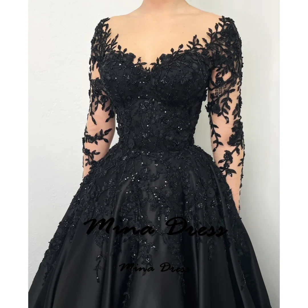 Mina Customized Luxurious Royal Embroidered Lace Engagement Dress for Women Formal Prom Attire Luxurious Women\'s Evening Dresses