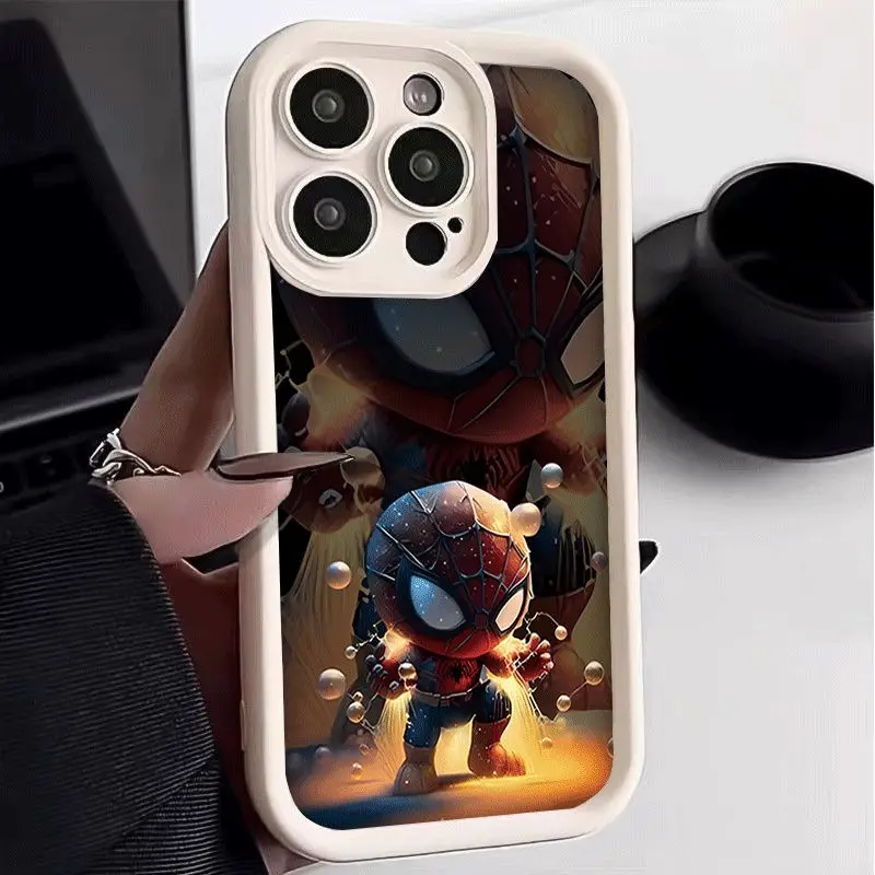 Cool  Marvel Spider Man Domineering Phone Case For iPhone 14 15 Pro Max 13 12 11 Pro XR XS Max X 8 7 Plus Y2K Soft Cover