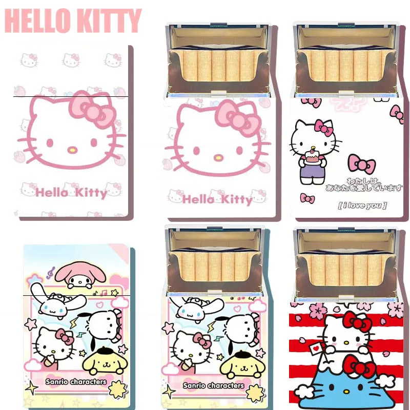 Пластиковые портсигары Hello Kitty, модная школьница, кавайная аниме мультяшная коробка для хранения, портативные спасательные принадлежности, подарок на день рождения Пластиковые портсигары Hello Kitty, модная школьница, кавайная аниме мультяшная коробка для хранения, портативные спасательные принадлежности, подарок на день рождения