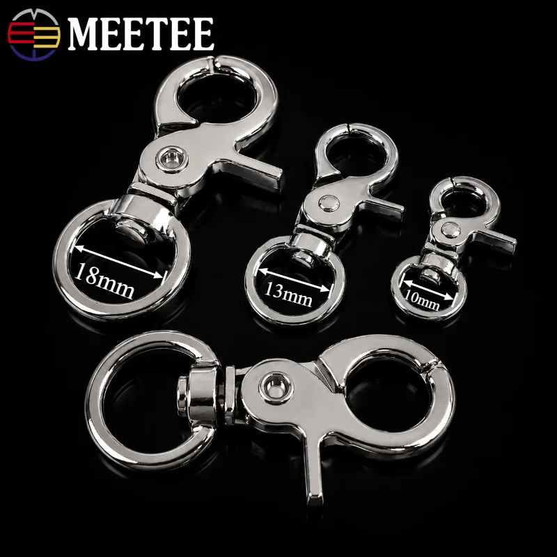 5/10Pcs 10/13/18mm Metal Buckle  Press Type Keychain Hook Bag Strap Swivel Lobster Buckles Belt Hooks DIY Hardware Accessories