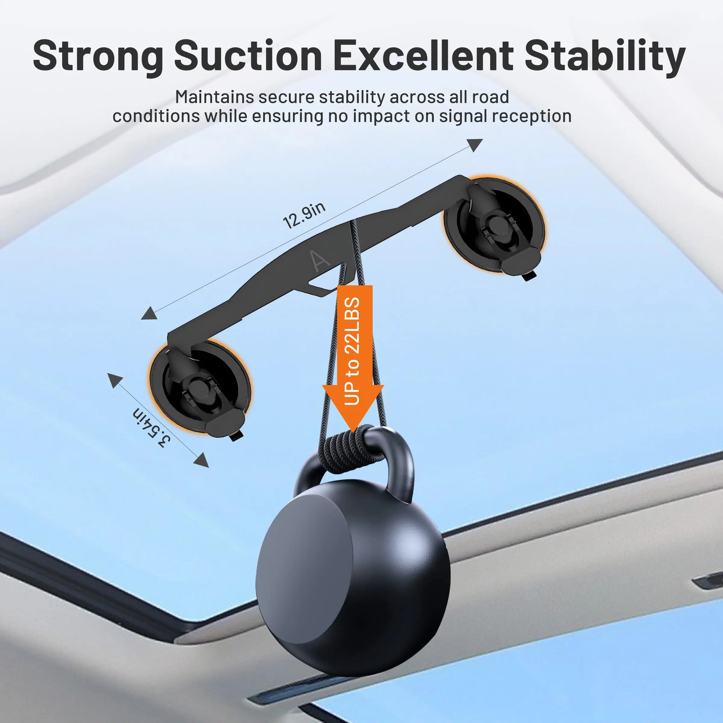 Car Mount for Starlink Mini, Strong Suction Cup Holder for Sunroof/Front/Rear Window, Secure for RV Boat Road Trip Internet