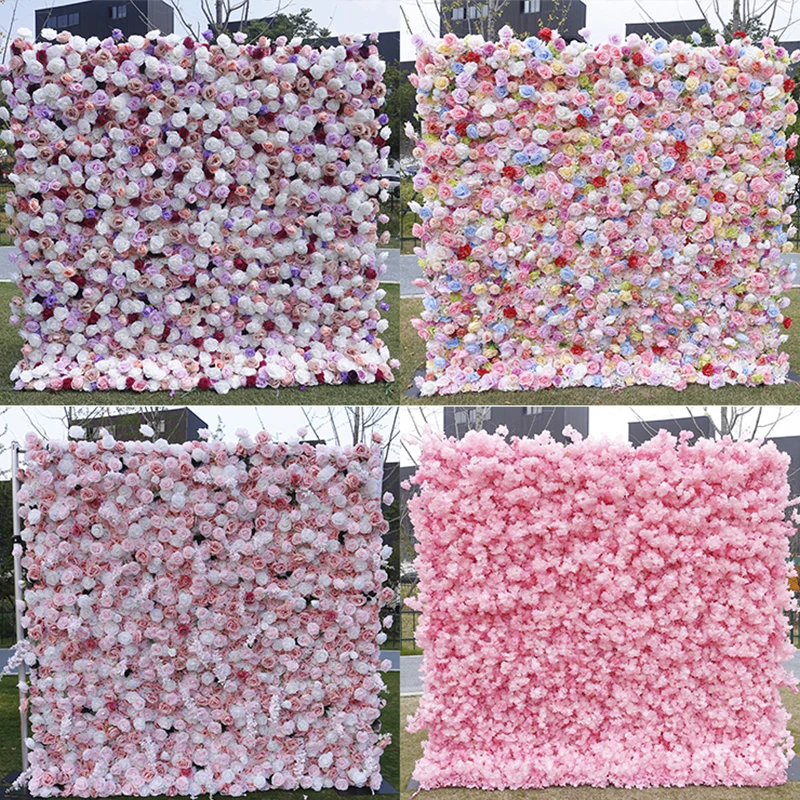 Customized product wedding background board decoration flower arrangement runner flower ball arch flower background party props