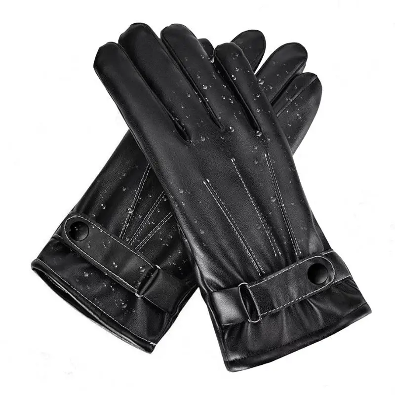 Guantes cálidos guantes de ciclismo de invierno para hombres guantes con pantalla táctil para clima frío guantes de cuero de esquí para conducir en bicicleta al aire libre