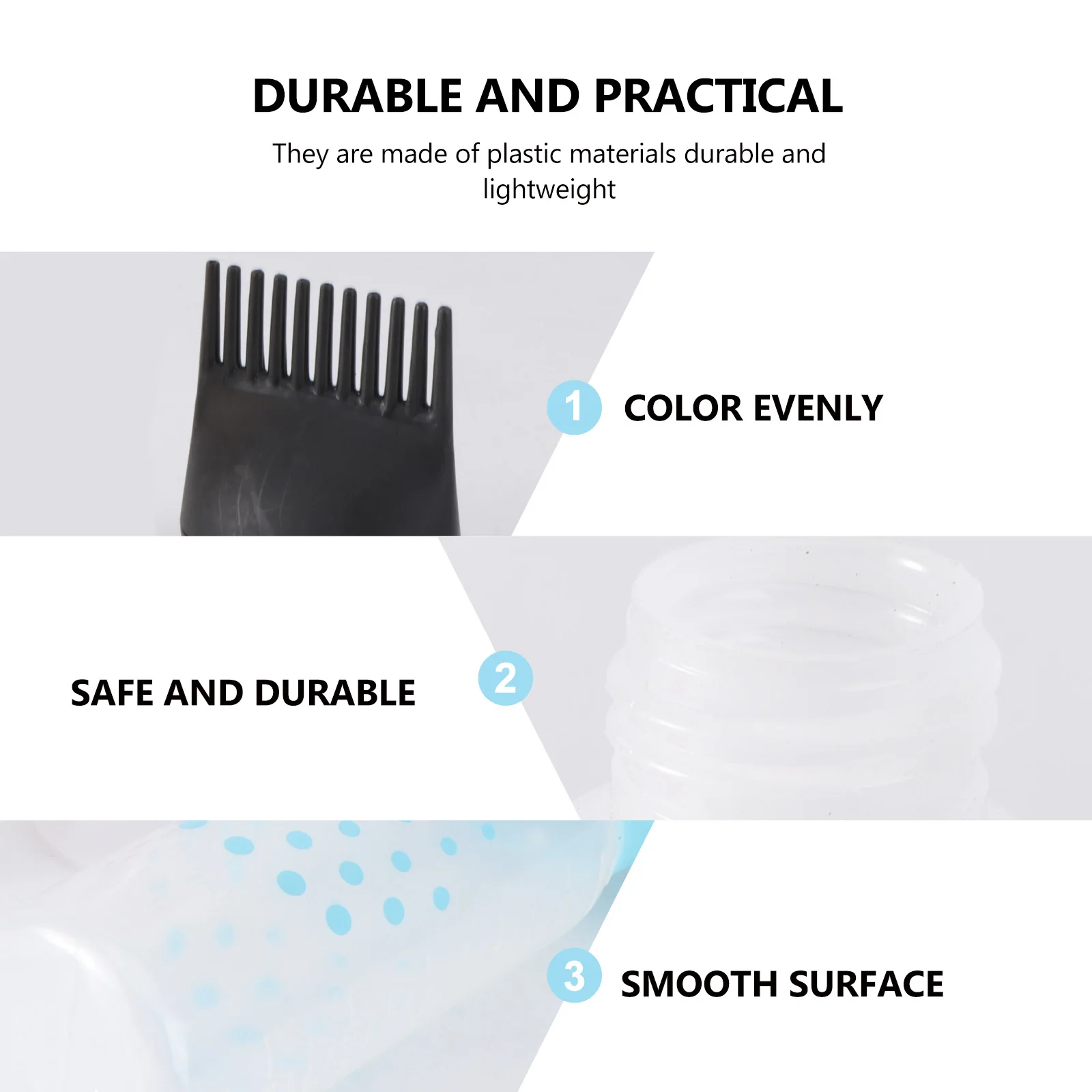 

3pcs Hair Dye Bottles Dry Cleaning Bottle Hairdressing Applicator Smooth Plastic Home Salon Color Shampoo Bottle Scale Lines