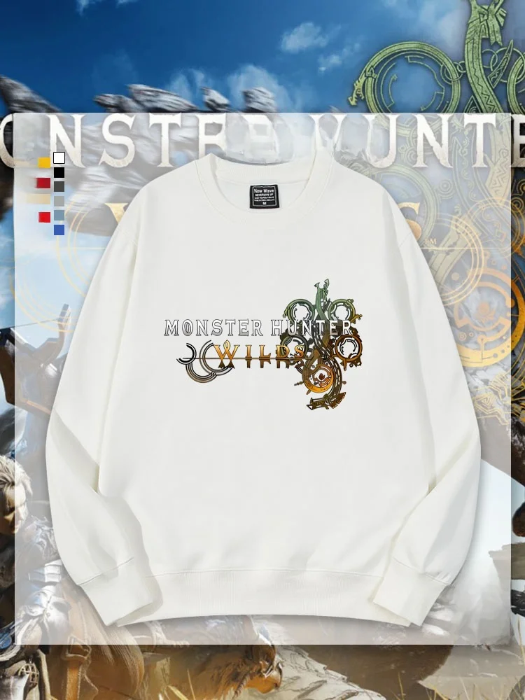 

Monster Wild Game Fce Lined Sweatirt ex Autumn Winter Jaet Student Faion Casual round Ne Pullover Hoodie