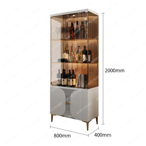 

Wine Modern Minimalist Living Room Wall Glass Wine Display Light Luxury High-End Wine Cabinet