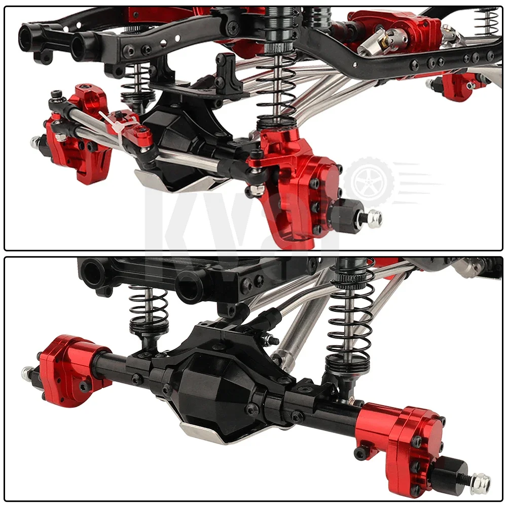 All-Metal Chassis Frame 1/10 SCX10 II Remote Control Car Model Simulation Climbing Upgrade Car Refit Kit Parts with Portal Axles