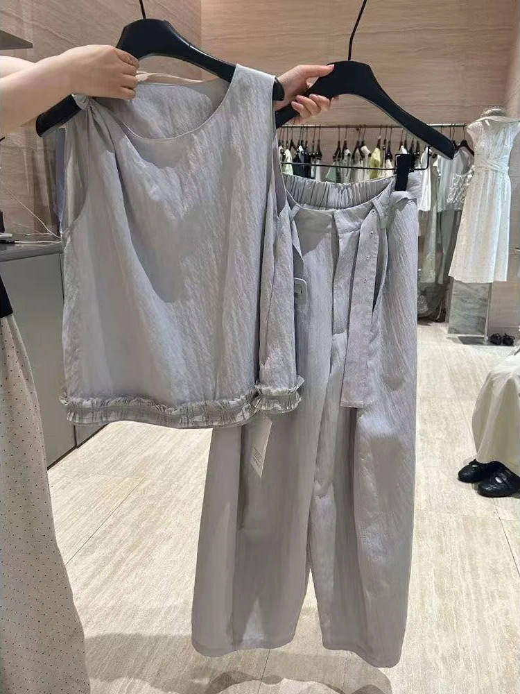 

Элегантный комплект платьев в корейском стиле для женщин: модное повседневное платье А-силуэта без рукавов с круглым вырезом, офисный и повседневный наряд, новинка 2026 года