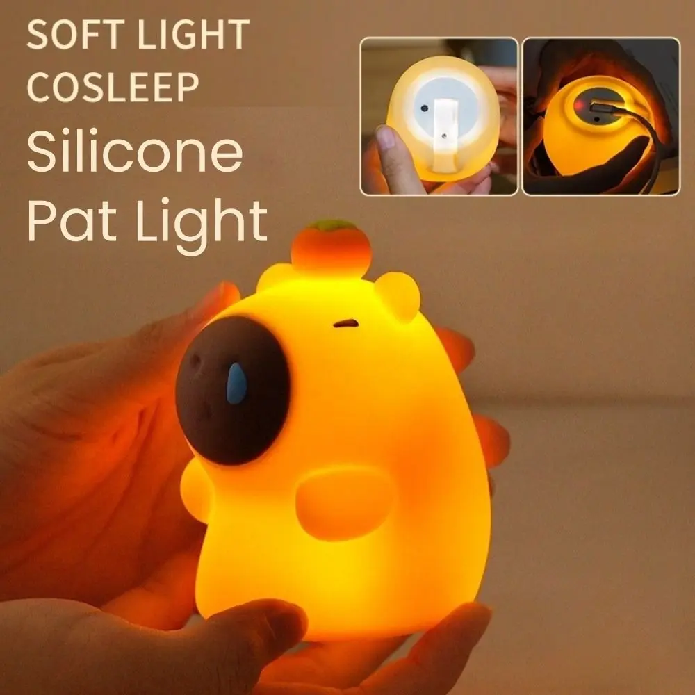 

Мягкий ночник Kapybara, милая перезаряжаемая силиконовая лампа, украшение для рабочего стола, освещение для спальни, светильник, детский подарок