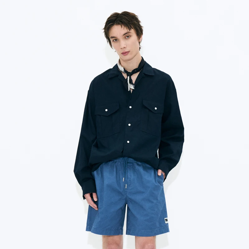 

Retro Linen Thin Casual Shirt Partimento Loose Long Sleeve Pure Color Breathable Spring Autumn Winter Men's Fashion Shirt
