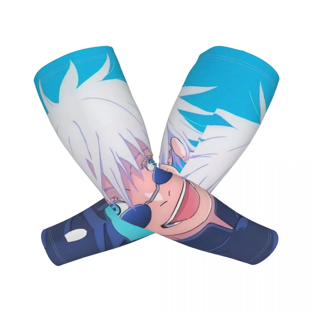 بارد Jujutsu Kaisen Gojo Satoru في الهواء الطلق أكمام أذرع تبريد الشمس الأشعة فوق البنفسجية غطاء للحماية الصيف الحرير الجليد الدراجات أكمام الوشم #1