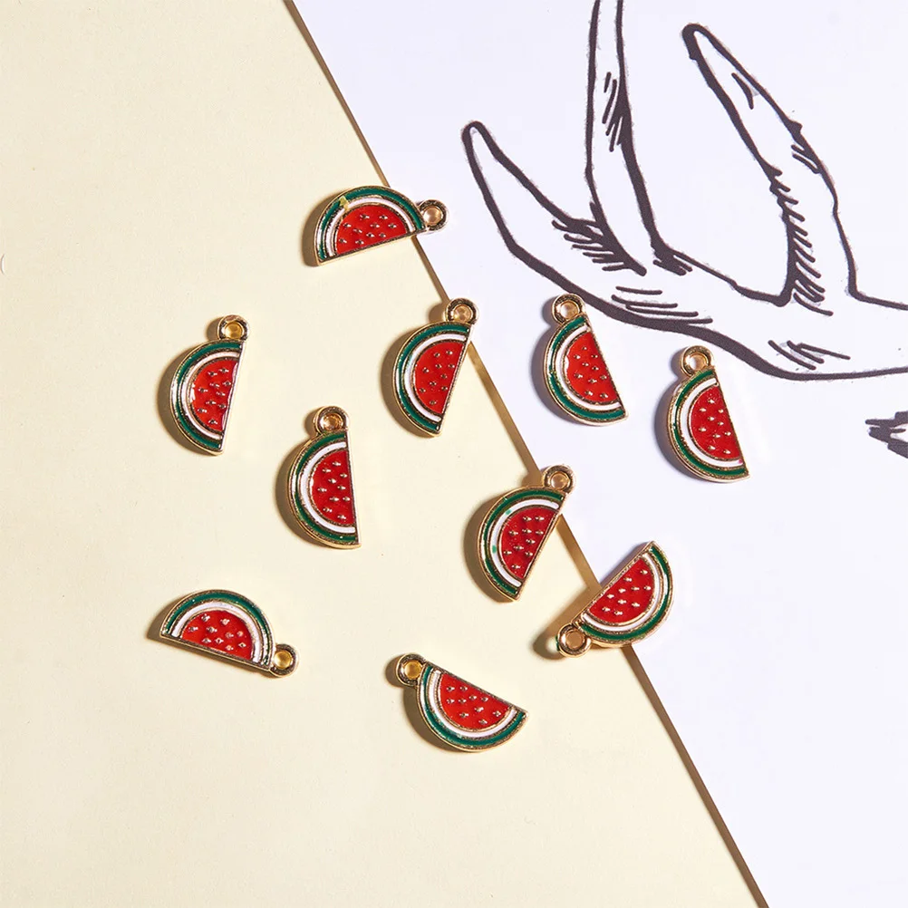 Watermelon Shape Pendant Charms Alloy Diy Jewelry Making Accessories For Necklace Earrings Keychain Fashion Pendants