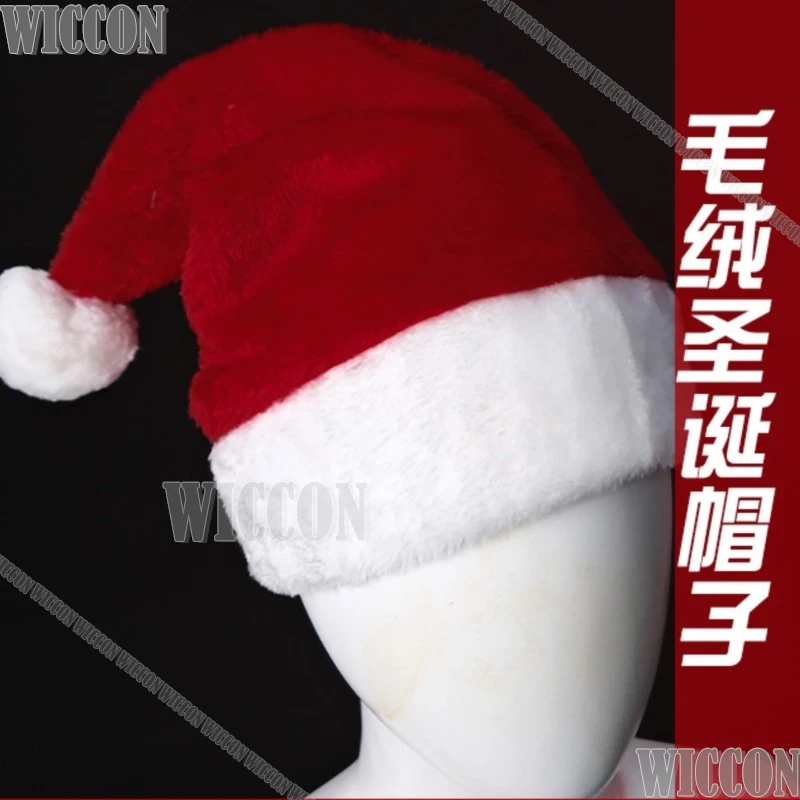 2024 Christmas Santa Cosplay Costume Red Velvet Dress Hat Gloves Choker Adult Women Girl Halloween Party Roleplay Set Customized