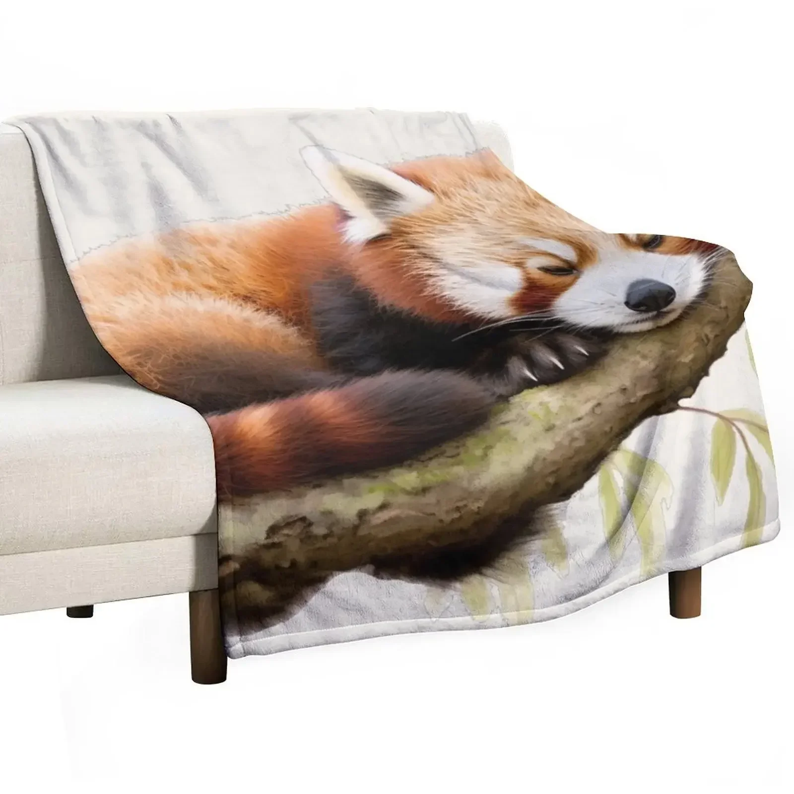 

Sleepy red panda Throw Blanket warm for winter Plaid on the sofa Multi-Purpose Decorative Sofas Blankets