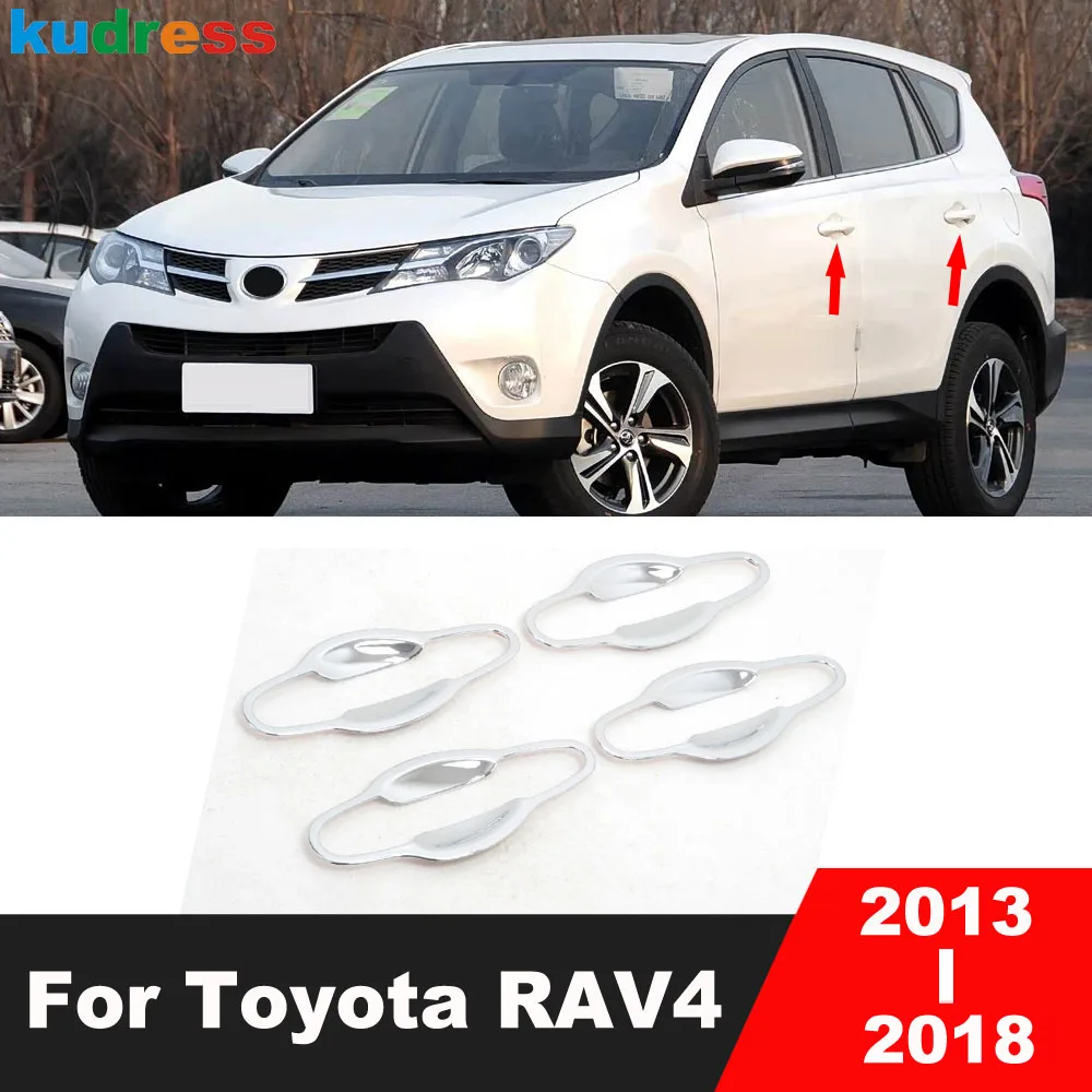 

Накладка на ручку боковой двери (чашка-накладка) для Toyota RAV4 2013-2018, хромированная, автомобильные аксессуары