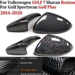 Rearview Mirror Cover For Volkswagen GOLF 7 Golf Sportsvan Golf Plus Sharan Routan 2014-2020 Real Carbon Fiber Side Mirror Shell