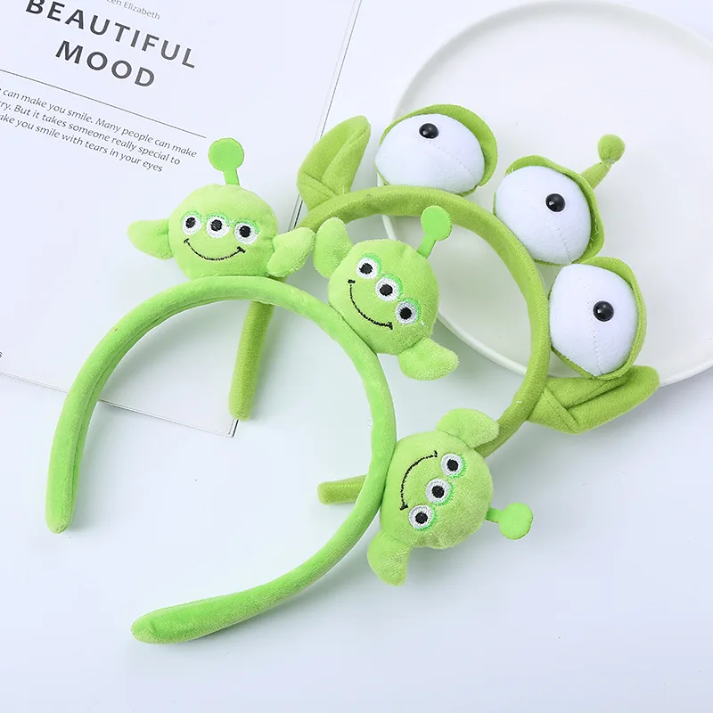 Disney Pixar Toy Story Alien Plush Headband Anime Figure Cosplay Alien Hair Accessories Hair Hoop Hairband Cartoon Children Gift