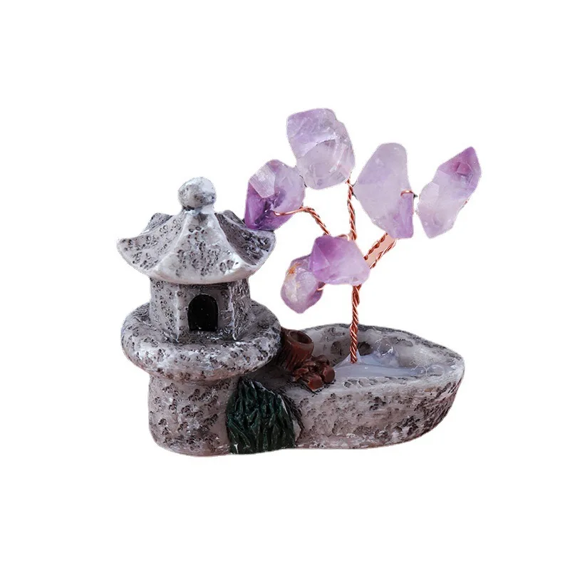 Amethyst Healing Crystal Tree with Copper Wire for Home Office Table Decor Energy Balancing Meditation Tree Gift  Halloween