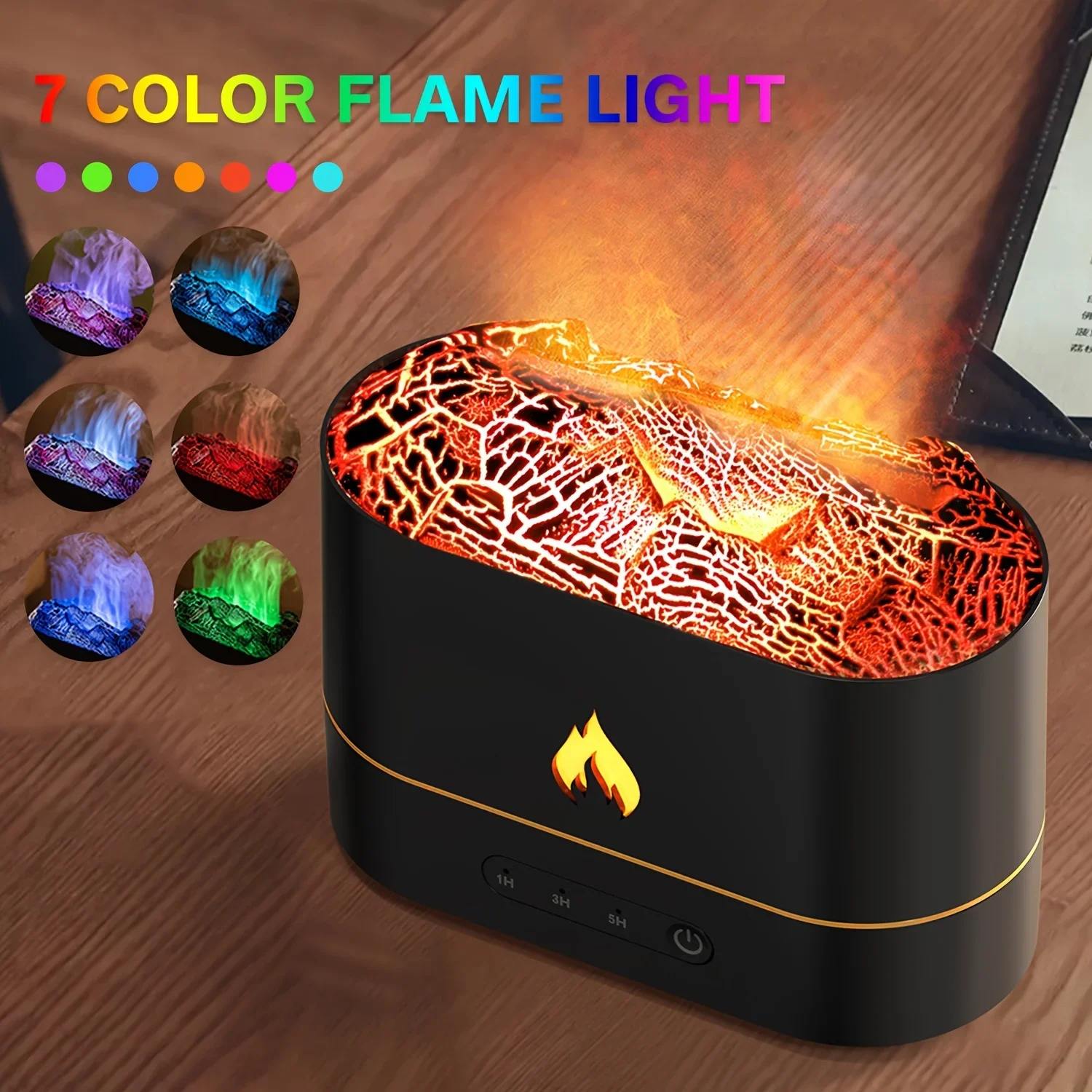 USB Powered 250ml Color Flame Lamp Burning Lava Aromatherapy Humidifier - Vaporizer, Air Purifier, Mood Enhancer for Bedroom