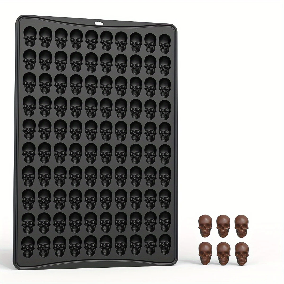 Skull Silicone Baking Mold - 100-Cavity Chocolate & Candy Mold for DIY Cake Decorating Fondant Ice Cubes Soap Making