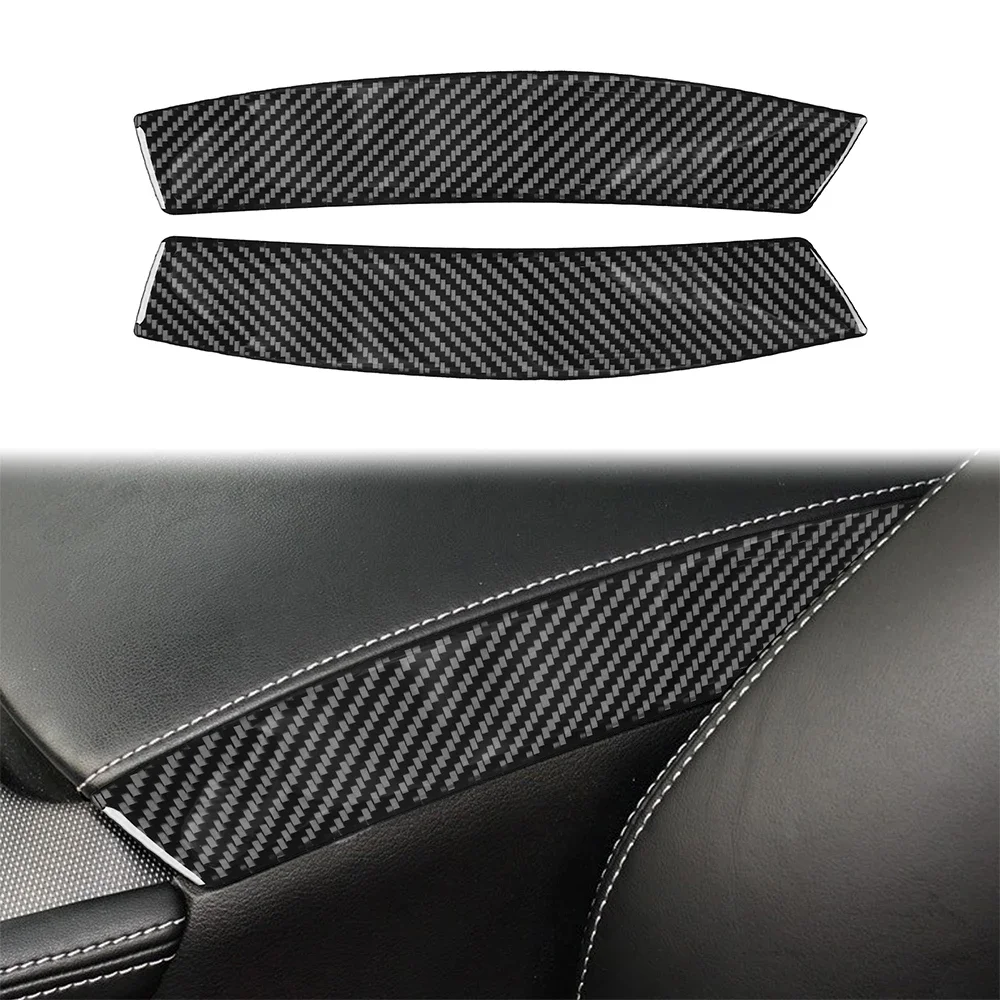 

Car Storage Box Armrest Side Decoration Stickers For Infiniti Q50 2014-2020 Real Carbon Fiber Interior Accessory Styling