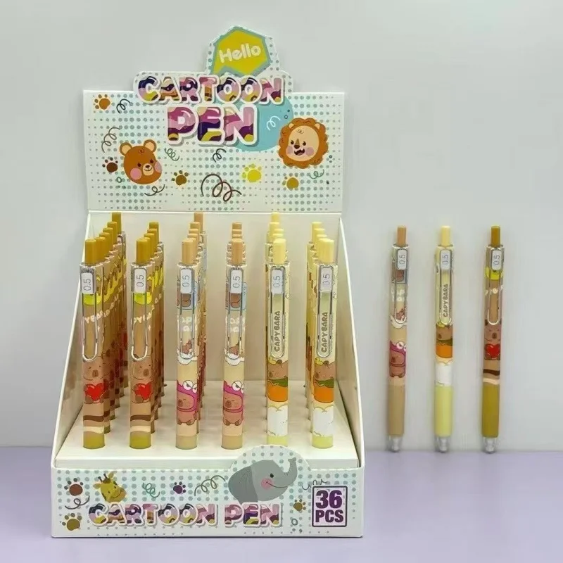 36pcs/lot Kawaii Capybara Mechanical Pencil Cute 0.5MM Drawing Writing Automatic Pen School Office Supplies