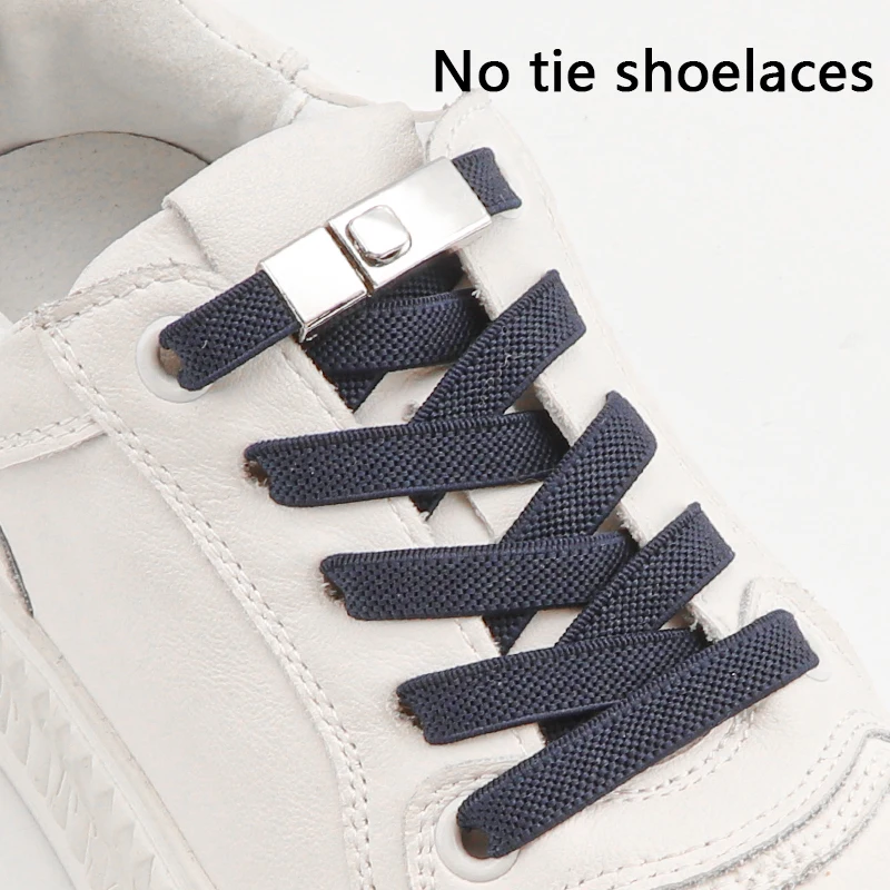 

No Tie Shoelaces New Press Buckle Classic Elastic Laces Sneaker Strap Sport Shoestring Men Women Quick Locks For Running Shoes