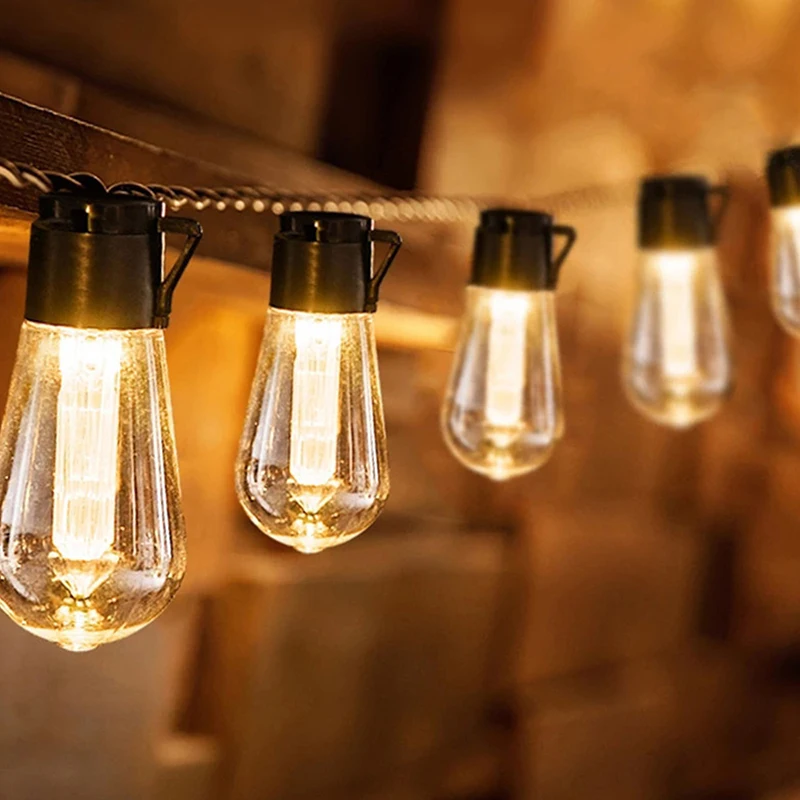 

3.5M/5M/6.5M LED Solar String Lights IP65 Waterproof Outdoor Christmas Decoration Bulb Retro Holiday Garland Garden Fairy Lamp