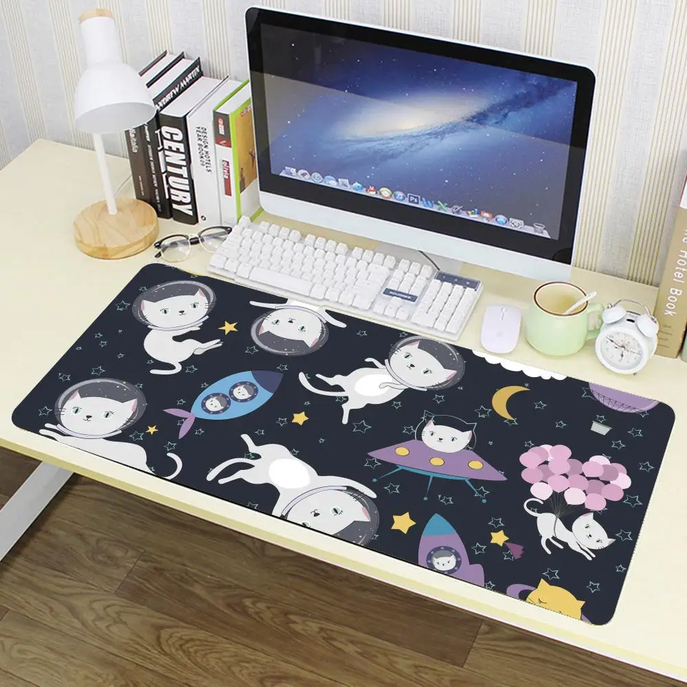 

Luxury Astronauts Cute Cat Mouse Pad Large Anime Desk Mat Luxury Desktop Cartoon Gaming Gamer Keyboard Office Computer Cushion