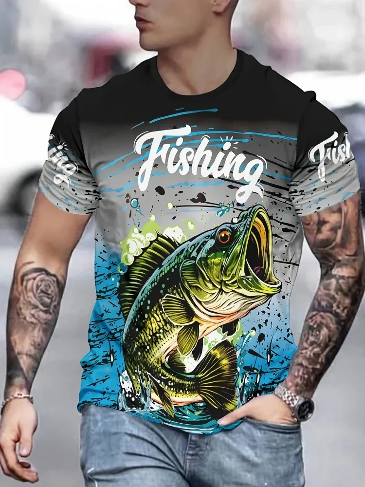 Herren Angelhemd Sommer T-Shirt Kurzarm Tee Top Herren T-Shirt Harajuku Casual T-Shirt Herren Rundhals-Oberteil Angel-T-Shirts