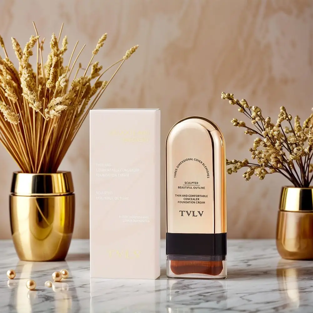 TVLV ベルベット モイスト ライト イレーサー ファンデーション スティック（ブラシ付き）長時間持続する完璧なコンシーラークリームメイクアップ（顔用美容化粧品）