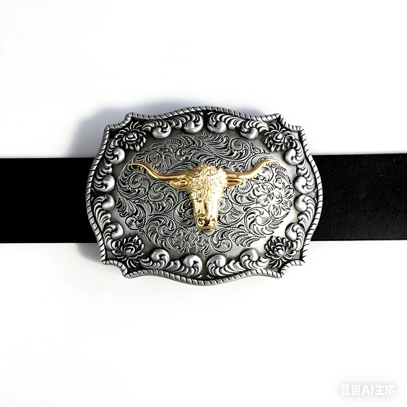 western-cowboy-rodeo-bull-double-color-heavy-metal-belt-buckle-also-stock-in-us-bk-wt130-free-shipping