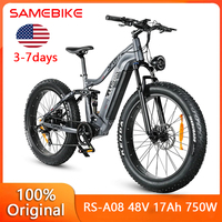 USA Stock SAMEBIKE RS-A08 Electric Bike 48V 17Ah Battery 750W Motor Updated Version Max Speed 35km/h 26inch Tire E-Bike