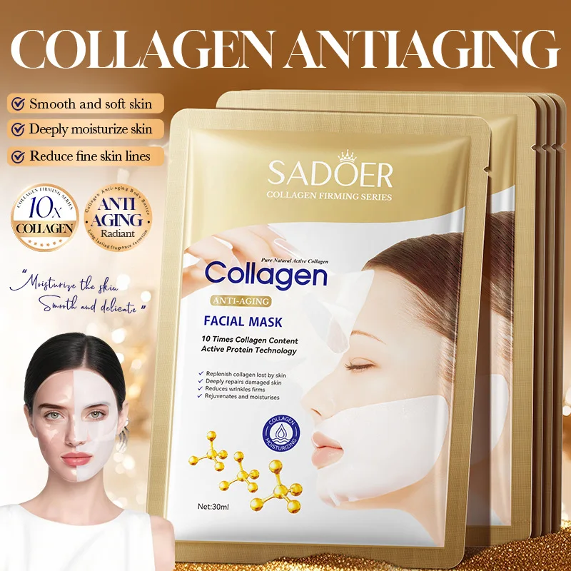 

10bag Bone collagen anti wrinkle firming segmented facial mask,Whitens,Removes Yellowne,remove blackheads Dark Spots,Moisturizes