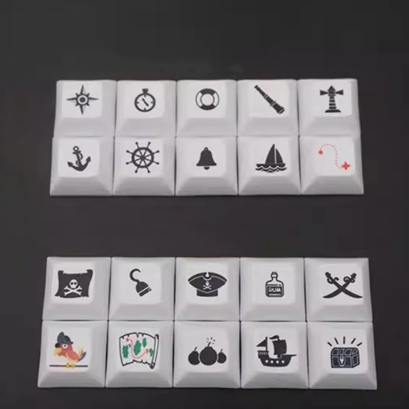 1 Set Voyage Pirate Logo Theme Keycaps PBT Dye Subbed Key Caps DSA Profile Lightproof Keycap For MX Switch Keyboard