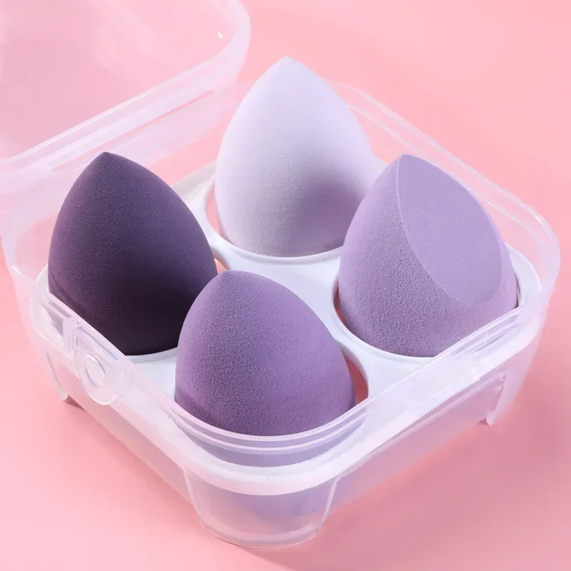 4pcs Makeup Sponge Powder Puff Dry and Wet Combined Beauty Cosmetic Ball Foundation Powder Puff Bevel Cut Make Up Sponge Tools