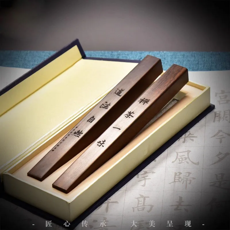 Small Wooden Paperweight Pair for Calligraphy, Mini Desk Press, Creative Home Office Desk Organizer