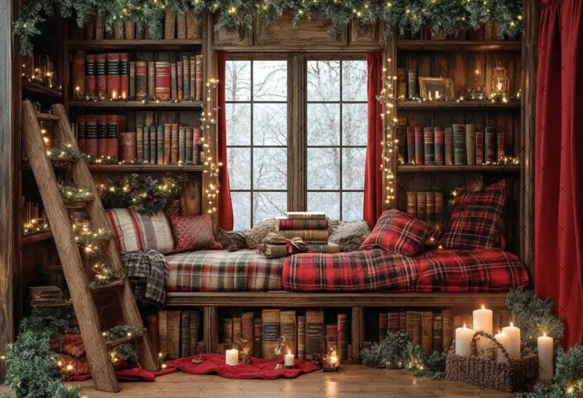 Фон для фотосъемки Mehofond, Рождество, ретро, интерьер, окно, подарки, рождественская елка, детский семейный портретный декор, фон для фотостудии